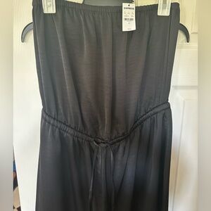 NWT Express Black Strapless Satin Look Jumpsuit